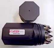 Vortex Drill Bit Set Unique Tip Geometry USA High Speed 3 Flat Shank Reduce Heat