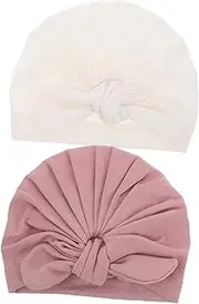 [Minkissy] 2pcs Turban Hat Newborn Hats Custom Hat Hats for Travel Decorative Hat Dress up Hats Hat for Moving Hat Hat Bonnets Holiday Hat Cotton