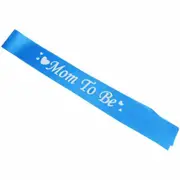 Blue Mom To Be Sash Baby Shower Satin Sash Mum Pregnant Boy Girl Mother Ribbon Award
