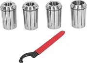 Respicefinem 4PCS OZ25 Collets With Wrench Spring Steel Cutting Collet Set For CNC Lathe Milling Drilling With Different Diameters 16 18 20 25 Ideal For Various Machining Tasks