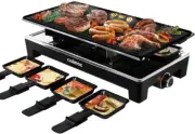 CUSIMAX Raclette Grill Electric Grill Table Portable 2 in 1 Korean BBQ Grill Ind