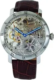 [CHARLES-HUBERT PARIS] Charles Hubert 4038-E Mechanical Hand-wind Skeleton Men's Watch, Brown, Silver