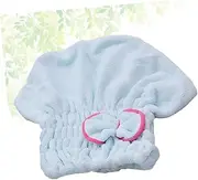 HAKIDZEL Fast Drying Hair Drying Cap Elastic Bath Cap Soft Absorbent Coral Fleece Hair Dryer Accessory Light Pink