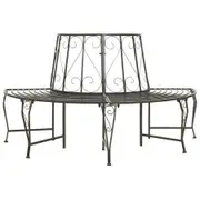 Garden Half Round Tree Bench 160 cm Steel