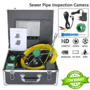 Sewer Camera 10" Screen HD Drain Pipe Inspection Camera 1000TVL Waterproof IP68