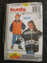 BURDA CHILD'S JACKET 3707 Sewing Pattern Easy UNCUT