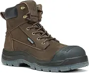 [HANDMEN] Work Boots for Men, 6" Composite Toe Waterproof Mens Work Boots, Non-Slip Puncture-Proof Safety EH Working Shoes
