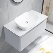 ACA White 910mm Vanity Unit 46x32cm Basin Bath Cabinet Storage Wall Hung Sink Set