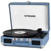 Vinyl Record Player Bluetooth Vintage Portable Suitcase Turntable with Built-...