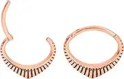 [365 Sleepers] 316L Surgical Steel 16G 6mm 8mm Oval Hinged Hoop Segment Nose Ring Helix Tragus Septum Unisex Earring Body Piercing Jewelry