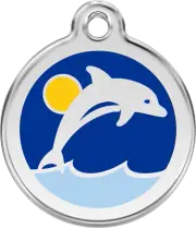 Stainless Steel Red Dingo Dolphin ID Collar CharmDog Tag Small Medium Large