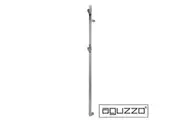 AGUZZO EZY FIT Heated Towel Rail - Single Vertical Flat Tube - 2 Hooks - (H1500mm) - Polished SS