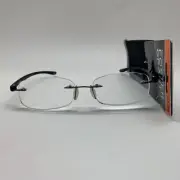 E170 FOSTER GRANT WHO 1.75 ARCHIE BLK BLACK Reading glasses READERS RIMLESS