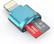 Micro SD Card Reader for iPhone,Lightning to SD/TF Lightning, Blue