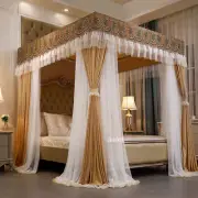 Luxury Mosquito Net & Cloth Top Summer Bed Canopy With Stainless Steel Frames