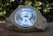 6pk Large Outdoor Garden 3-LED Solar Decorative Rock Stone Spot Lights Lamp