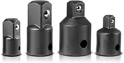 NPKNGZTATW 1/4 Inches 3/8 Inches 1/2 Inches Universal Joint Set Ratchet Angle Extension Bar Socket Adapter Manual and Pneumatic Bendable Adapter Socket Tools Sleeve Socket(4pcs-Black)