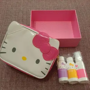 全新 超可愛 長榮航空 立體 Hello Kitty 乳液瓶 收納瓶 化妝包組 化妝包