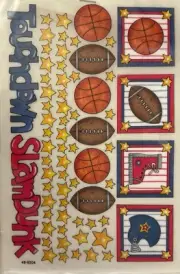 SLAM DUNK Rub-Ons (5.5"x8.5") Provo•Game•Basketball•Football •Touchdown•Helmet•
