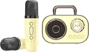 Set And Speaker, Karaoke Machine with Microphones - Portable Speaker with Microphone,Rechargeable Audio Supplies with Long Battery Life for Home, L