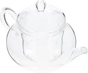 Alipis Glass Tea Pot Household Transparent Teapot Heat-Resistant Tea Pot with Infuser for Home Office