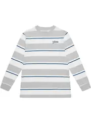 GUESS Light Grey Long Sleeve Top in Blue Size: 16, Cotton