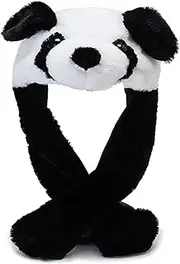 Panda Hat with Moving Ears - Animated Plush Animal Cap for Adults, Lightweight Comfortable Headwear for Halloween, Cosplay, Costume Parties & Festive Events