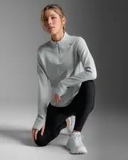 Ignition Hyper-Haptic 1/4 Zip, 2XU, XL, Harbor Mist/White Reflective, Female
