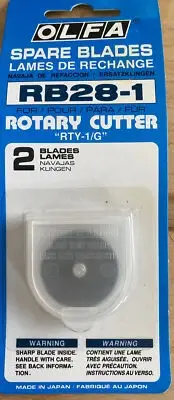 OLFA Rotary Cutter Replacement Blades(2) RB28-1, 28mm Sewing Tool Made in Japan