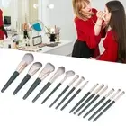 14Pcs Makeup Brush Set Dark Green Beginner Cosmetic Powder Blusher Eyeshadow FAD