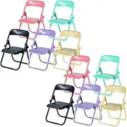 10Pcs Multicolour Folding Chair Phone Stand, Mini Foldable Chair Phone Stand, Candy Color Universal Mobile Phone Holder,Foldable Stool Desk Decor Gift Accessories,Cute Mini Things,Workspace Organizers