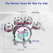 Mini Jazz Drum Set 6 Drums with Stool Musical Instruments Toy Birthday gift