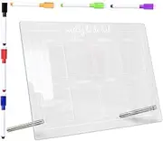 PLAFOPE 1Set Acrylic Desktop Whiteboard Planner Dry Erase Memo Board with Advertising Push Pins Whiteboard Markers Acrylic Note Board for Students Office School Use