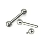 2 Pc Internally Threaded Surgical Steel Barbell Tongue Nipple Lip Piercing