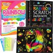 Rainbow Scratch Notebook Paper - Black Off Art Crafts Supplies 2 Pack