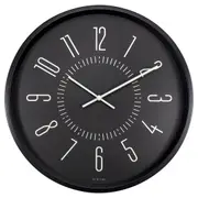 NeXtime Luminous Analogue Round 35cm Wall Clock Hanging Home/Room Decor Black