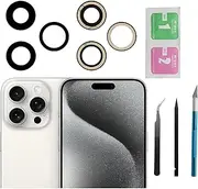 3pcs/Set Back Camera Lens Glass Replacement for iPhone 15 Pro Max 6.7inch Camera Lens Replacement with Pre-Installed Adhesive + Repair Tool Kit, Anti-Lens Scratch & Waterproof
