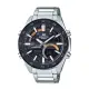 【CASIO 卡西歐】EDIFICE 簡約雙顯男錶 不鏽鋼錶帶 琥珀金 十年電力 防水100米(ERA-120DB-1B)