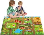 Oriate Kids Toy Dream Mat Happy Farm Activity Playmat, Parent-child Interaction Game Rug, Ideal Children's Educational Floor Mats for Bedroom Playroom Play and Learn 552-F