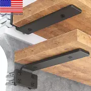 8 Inch , 6 Pack Black Iron Floating Shelf Bracket - Heavy Duty - Free Shipping