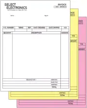 Printed 3-Part Forms, Custom 8.5" x 11" Carbonless Sets, black ink, NCR business
