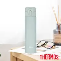 在飛比找ETMall東森購物網優惠-【THERMOS膳魔師】不鏽鋼彈蓋真空保溫瓶400ml綠色(