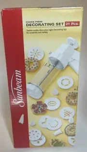 Sunbeam 21 Piece Cookie Press Set Cupcake/Cake Decorating Frosting NEW IN BOX