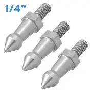3pcs 1/4" Stainless Steel Tripod Monopod Spiked Feet Grip Screw Grass Cone Stud