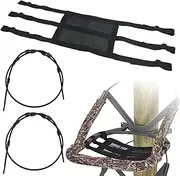 Fepinc Tree Stand Seat Replacement Set, Replacement Tree Stand Cables and Adjustable Tree Stand Seat Accessories for Hunting for Climbing Treestands Ladder Stainless Steel Climbing Treestand Cables