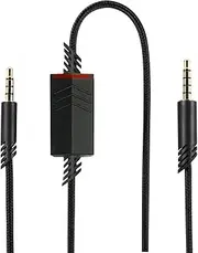 QJYTH Replacement A40 Cord Compatible with Astro Headset, Inline Mute Audio Cable for A10/A40/A40TR Gaming Headset, Compatible with PS5/PS4 Controller (6.5 Feet, Black)