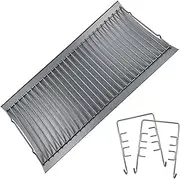 MixRBBQ 27 inch Ash pan for Chargriller 1224 1324 2121 2222 2727 2828 2929 Charcoal Grill, Fire Grate Replacement Part with 2pcs Fire Grate Hanger, 27" Drip Pan