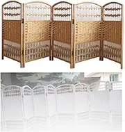 Farmhouse Foldable Wall,Short Diamond Weave Fiber Folding Screen,for Room Separation Divider for Bedroom Office(1,5 Panels)