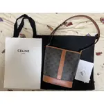 *缺錢急售* 正品 極新二手 CELINE S號 老花帆布水桶包 TAN 焦糖色 凱旋門