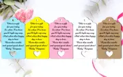 10 White Gift Tags Baby Shower Birth Candle Tag Favour Bomboniere Personalised